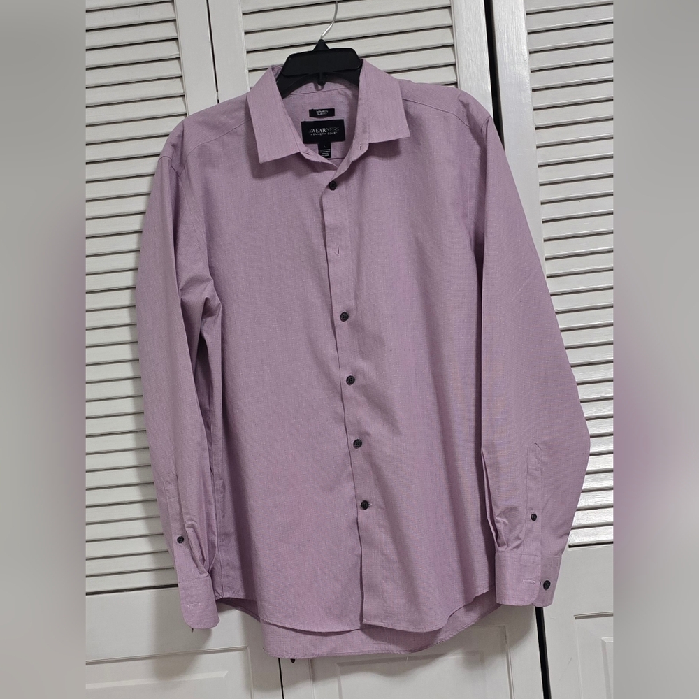 982 Kenneth Cole Awearness Men's Dress Long Slvs Shirt Orchid Color Sz L